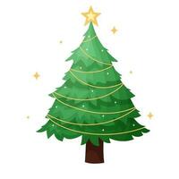 Weihnachten Baum mit ein Stern, fröhlich Weihnachten vektor