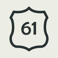 oss 61 motorväg väg. resa information tecken. mellanstatlig motorväg sköldar Begagnade i de oss. vektor illustration