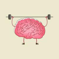 mänsklig hjärna innehav skivstång, mental hälsa begrepp. vektor