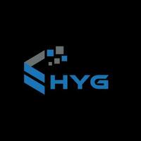Hyg-Brief-Logo-Design auf schwarzem Hintergrund. hyg kreative Initialen schreiben Logo-Konzept. Hyg Briefdesign. vektor