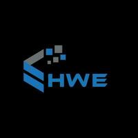 hwe-Buchstaben-Logo-Design auf schwarzem Hintergrund. hwe kreatives Initialen-Buchstaben-Logo-Konzept. hwe Briefgestaltung. vektor