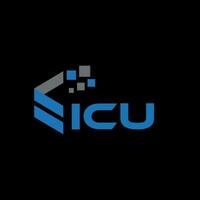 icu brev logotyp design på svart bakgrund. icu kreativ initialer brev logotyp begrepp. icu brev design. vektor