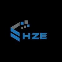 hze-Buchstaben-Logo-Design auf schwarzem Hintergrund. hze kreatives Initialen-Buchstaben-Logo-Konzept. hze Briefgestaltung. vektor