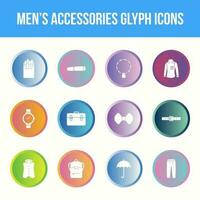 Einzigartiges Vektor-Glyphen-Icon-Set für Accessoires für Herren vektor