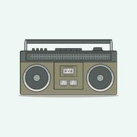 retro Boombox Design Band Recorder Kassette Spieler retro Jahrgang 90er Jahre 80er Jahre Nostalgie Musik- Radio Bahnhof vektor