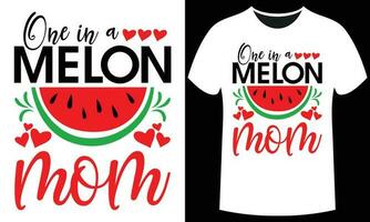 mödrar dag t skjorta design i illustration med vattenmelon vektor design.