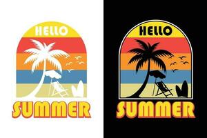 Sommer- T-Shirt Design, Sommer- Strand Ferien T-Shirts, Sommer- Surfen T-Shirt Vektor Design