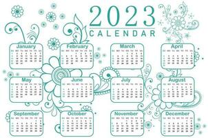 2023 Kalender - - Kalender vektor