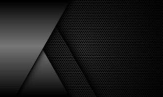 abstrakt grau metallisch Überlappung auf dunkel Kreis Gittergewebe Muster Design modern Luxus futuristisch Hintergrund Vektor