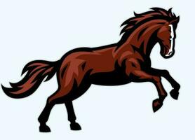 Laufen Pferd Maskottchen Fett gedruckt Logo Stil vektor