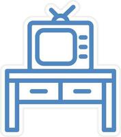 Fernseher Tabelle Vektor Symbol Stil
