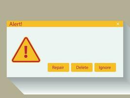 dator varning, isolerat bakgrund. vektor