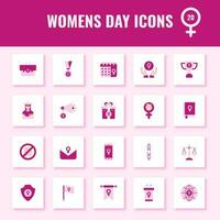 rosa illustration av kvinnor dag fyrkant ikon uppsättning. vektor