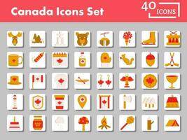färgrik uppsättning av kanada platt ikon eller symbol på fyrkant bakgrund. vektor