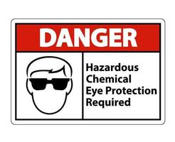 farligt farligt kemiskt ögonskydd krävs symbolskylt vektor