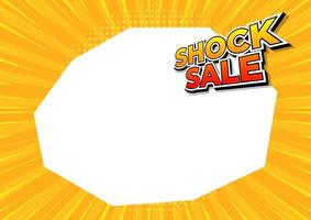 chock försäljning på gula serier bakgrund banner. chock försäljning formgivningsmall. vektor