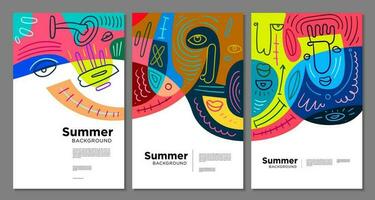 bunt abstrakt ethnisch Muster Illustration zum Sommer- Urlaub Banner und Poster vektor