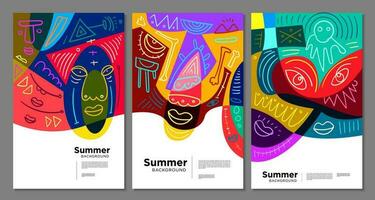 bunt abstrakt ethnisch Muster Illustration zum Sommer- Urlaub Banner und Poster vektor