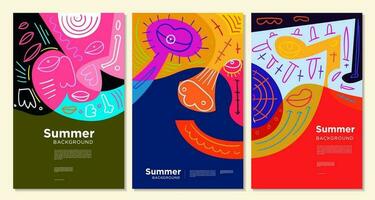 bunt abstrakt ethnisch Muster Illustration zum Sommer- Urlaub Banner und Poster vektor