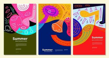 färgrik abstrakt etnisk mönster illustration för sommar Semester baner och affisch vektor