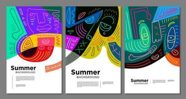 bunt abstrakt ethnisch Muster Illustration zum Sommer- Urlaub Banner und Poster vektor