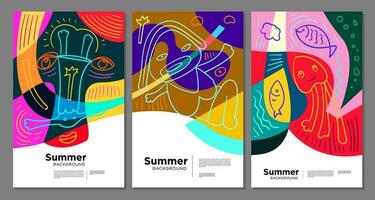 bunt abstrakt ethnisch Muster Illustration zum Sommer- Urlaub Banner und Poster vektor