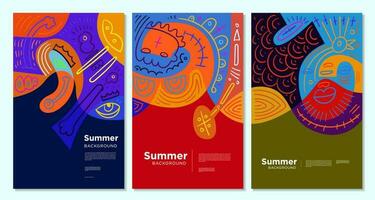 bunt abstrakt ethnisch Muster Illustration zum Sommer- Urlaub Banner und Poster vektor