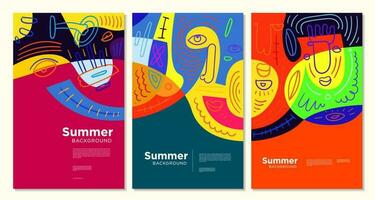 bunt abstrakt ethnisch Muster Illustration zum Sommer- Urlaub Banner und Poster vektor