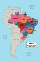 bunt Land Karte Brasilien vektor