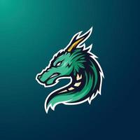 Illustration eines grünen Drachen-Esport-Spielemaskottchens vektor