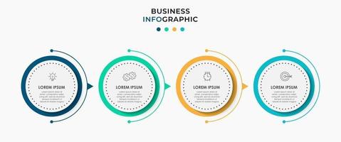 Infografiken Design-Vektor und Marketing-Symbole können für Workflow-Layout, Diagramm, Jahresbericht, Webdesign verwendet werden. Geschäftskonzept mit 4 Optionen, Schritten oder Prozessen. vektor