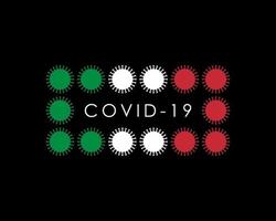 abstrakt italiensk flagga gjord av koronavirusmolekyler vektor