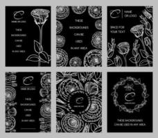 Sammlung von Postkarten mit gemalten Eustoma-Blumen vektor