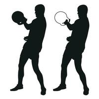 einstellen Silhouetten Sportler Gewicht Heber Aufzug Kettlebell, Gewichte. Gewicht Heben. ziehen, drücken, Bank Drücken Sie vektor