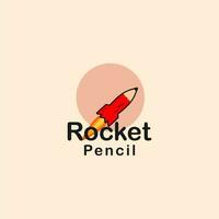 ein Illustration Logo von fliegend Bleistift und Rakete vektor