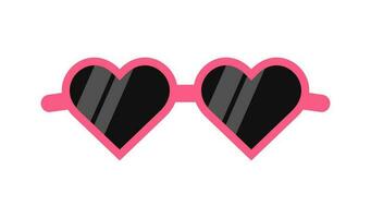 rosa kärlek hjärta glasögon isolerat vektor illustration