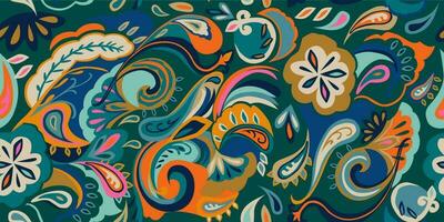 modern Hand gezeichnet Paisley Ornament Muster. abstrakt retro ethnisch Stil. modisch Vektor Vorlage zum Ihre Design.