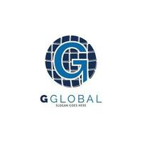första brev g global ikon vektor logotyp mall illustration design