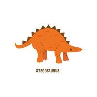 Stegosaurus Dinosaurier. Karte Vektor isoliert Hand gezeichnet