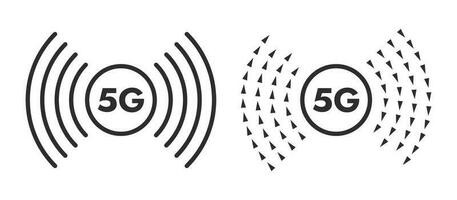 5g Netzwerk Symbole. 5g Netzwerk kabellos Technologie. Super schnell 5g zellular. Vektor skalierbar Grafik