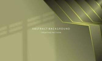 abstrakt bakgrund geometrisk lutning falsk upp 3d guld linje ljus grön Färg pastell enkel elegant attraktiv eps 10 vektor