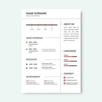 kreativ CV eller återuppta mall layout med personlig detaljer i vit Färg. vektor
