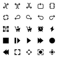 glyf ikoner för användare gränssnitt. vektor