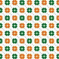 Kleeblatt Blätter nahtlos Muster Hintergrund im Grün und Orange Farbe. vektor