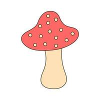 groovig retro Pilz. Jahrgang Hippie psychedelisch Amanita. vektor