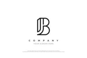 Initiale Brief b oder jb Logo Design Vektor