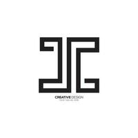 minimal brev j c unik form modern linje konst monogram logotyp vektor