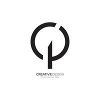 gerundet Brief c p mit kreativ Linie gestalten einzigartig minimal Logo vektor