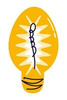 ljus Glödlampa klotter hand dragen ikon vektor illustration