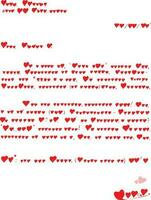 kärlek brev handskriven med röd hjärta brev, hjärta Arbetar, kort, affisch, broschyr, vektor, hälsningar, inbjudan, a3 storlek vektor